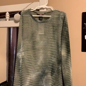 mesh long sleeve blouse